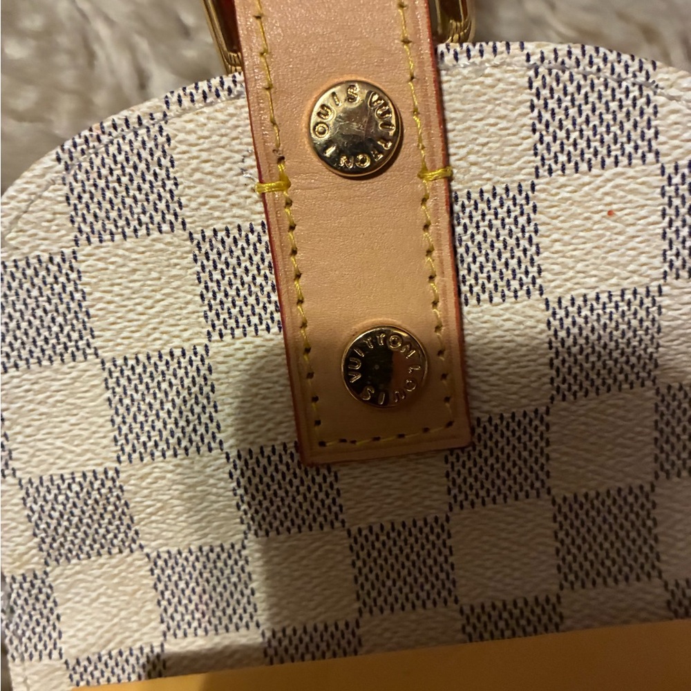 Louis Vuitton White and Tan Checkered Backpack - Picture 5 of 5
